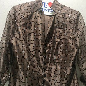 Taupe-black sequined dressy top